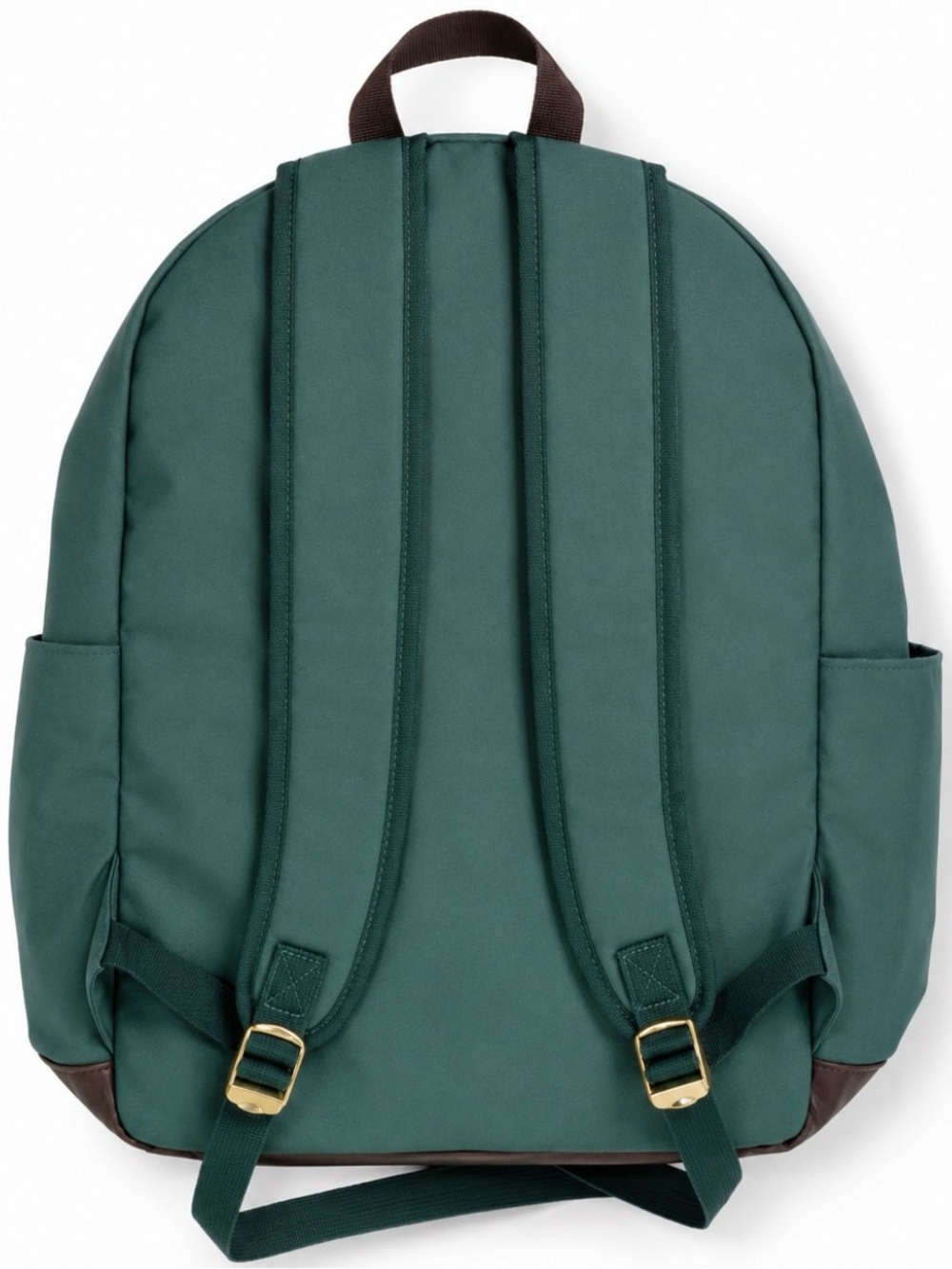 Loulu Green Canvas Vegan Leather Backpack Travel School Laptop Bag - Picture 6 of 8
